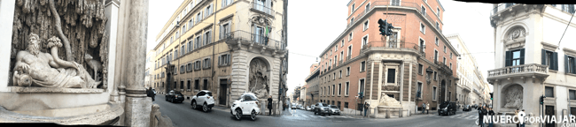 La esquina de las cuatro fuentes en Roma, donde en cada esquina se esconde un pequeño monumento