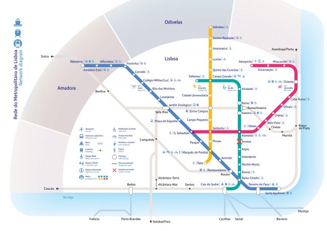 Mapa del metro de Lisboa