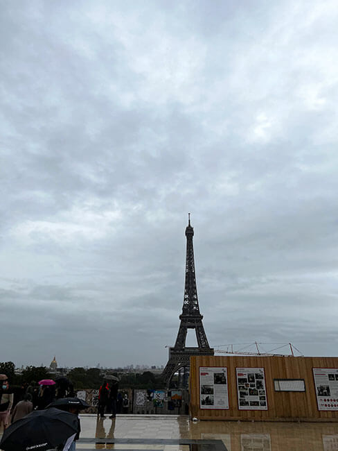 La Torre Eiffel desde la Plaza de Trocadero (nos la encontramos en obras)