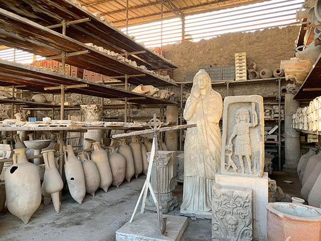 Material encontrado en Pompeya